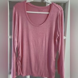 A:Glow, Maternity Long Sleeve Shirt, Scoop Neck, Side Ruching, with Sparkles, XL